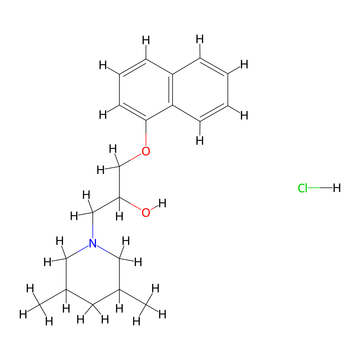 1-(3,5-Dimethylpiperidin-1-yl)-3-(naphthalen-1-yloxy)propan-2-ol hydrochloride molecular structure, CAS 1331327-63-9