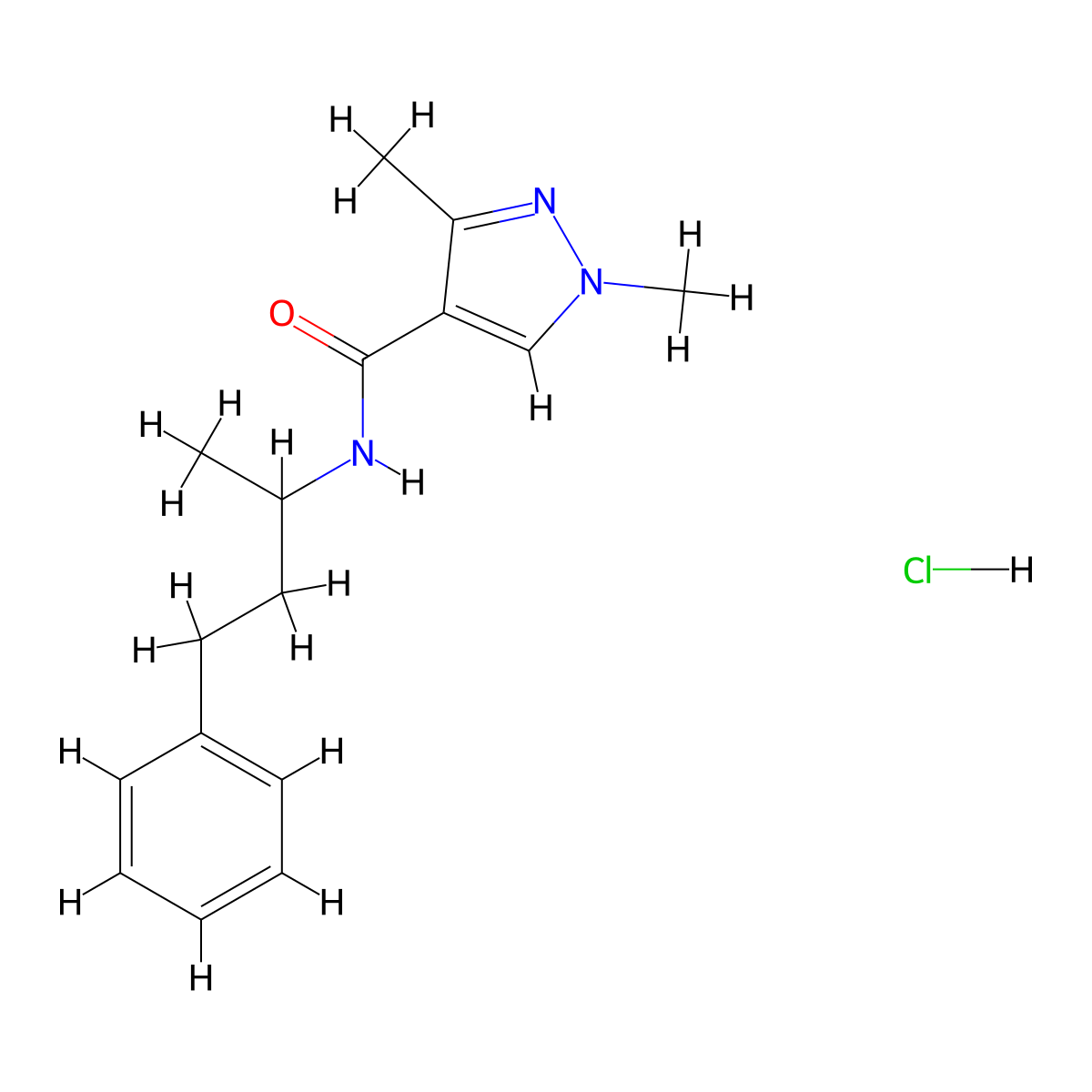 1,3-dimethyl-N-(4-phenylbutan-2-yl)-1H-pyrazole-4-carboxamide hydrochloride molecular structure, CAS 1331328-18-7