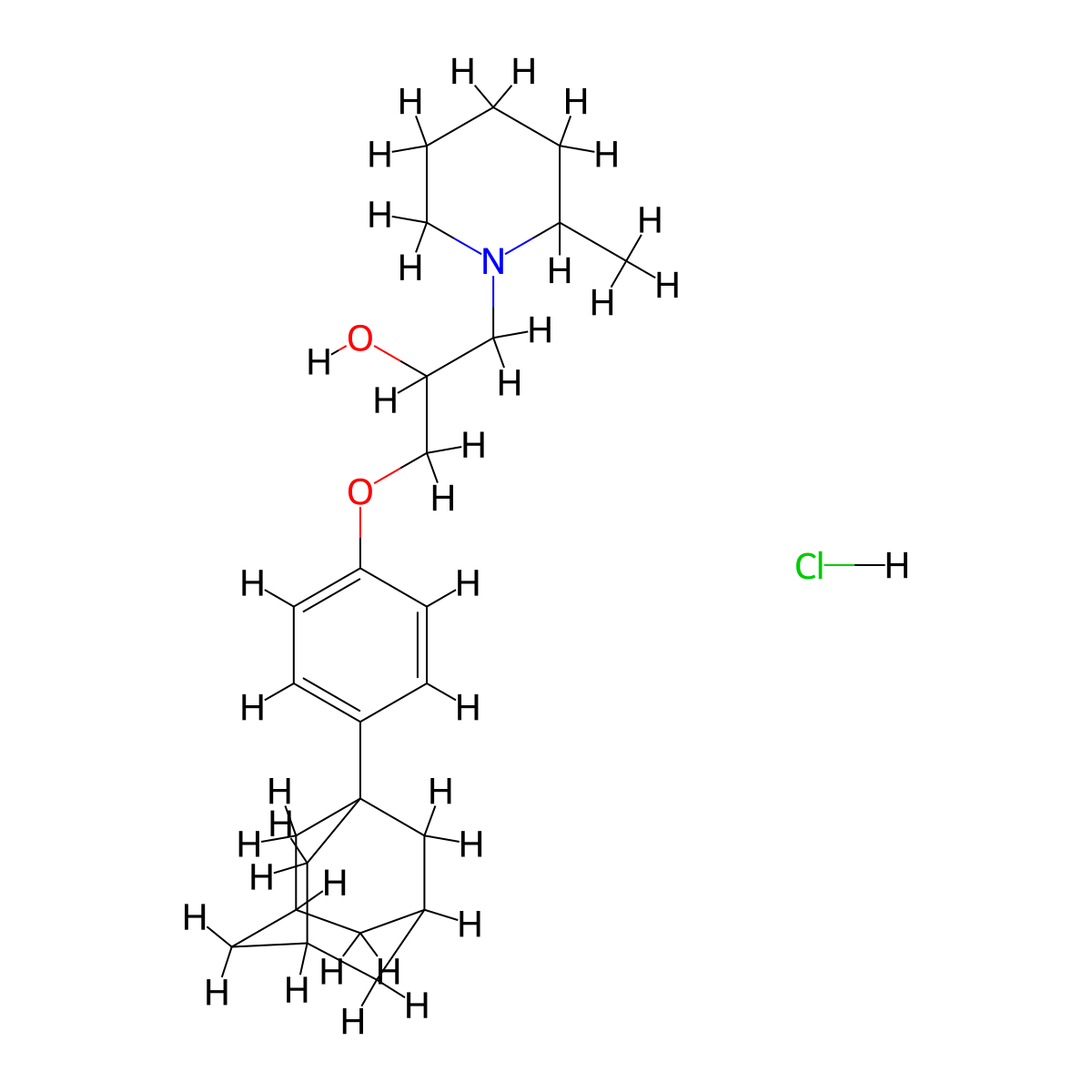 1-[4-(Adamantan-1-yl)phenoxy]-3-(2-methylpiperidin-1-yl)propan-2-ol hydrochloride molecular structure, CAS 1331367-23-7