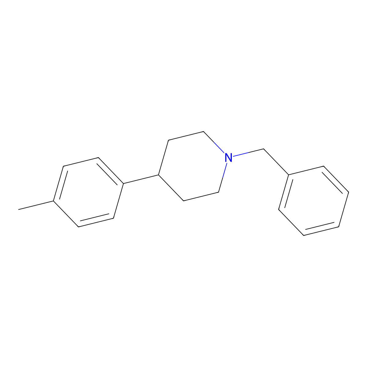 1-Benzyl-4-(4-methylphenyl)piperidine molecular structure, CAS 13314-67-5