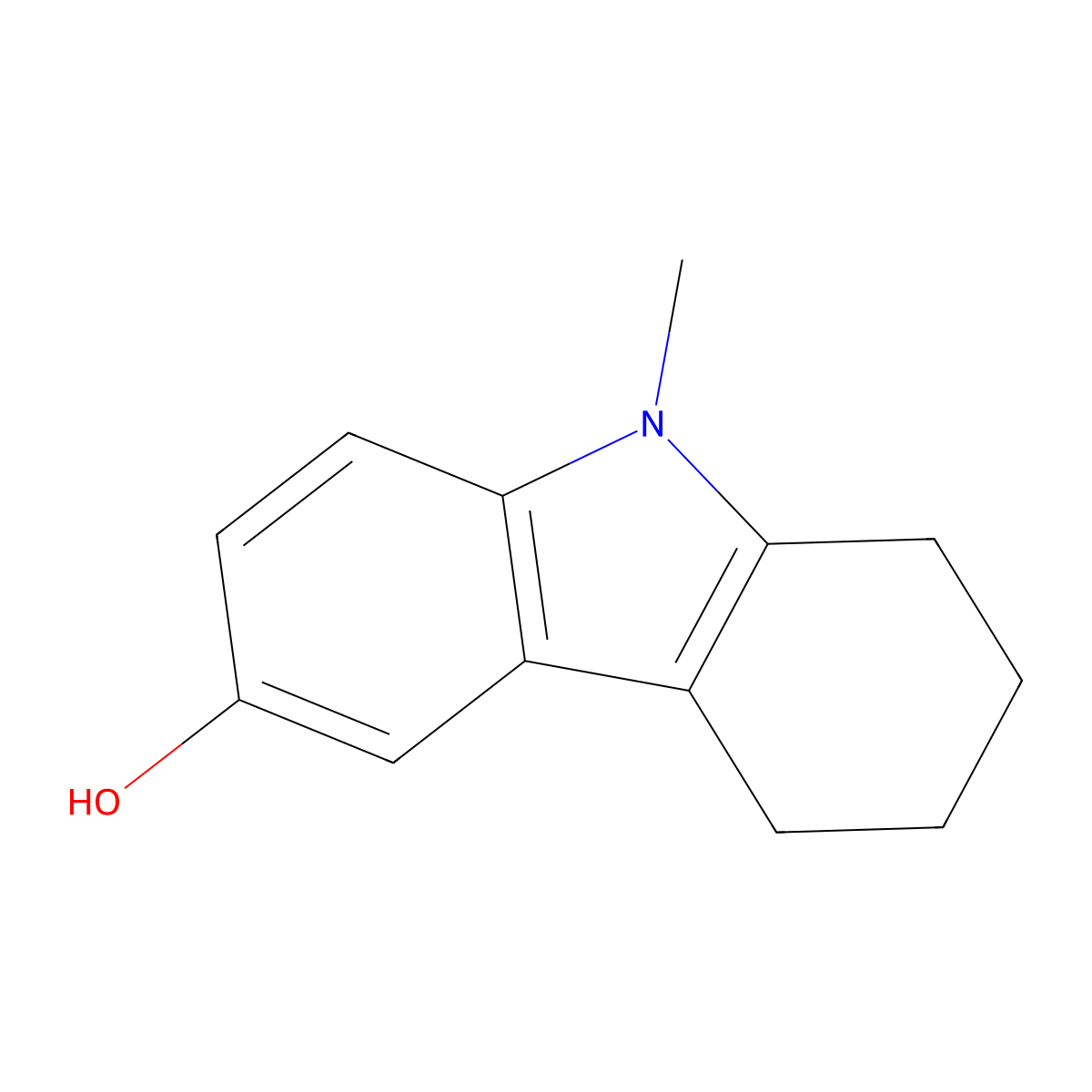 9-methyl-2,3,4,9-tetrahydro-1H-carbazol-6-ol molecular structure, CAS 13314-77-7