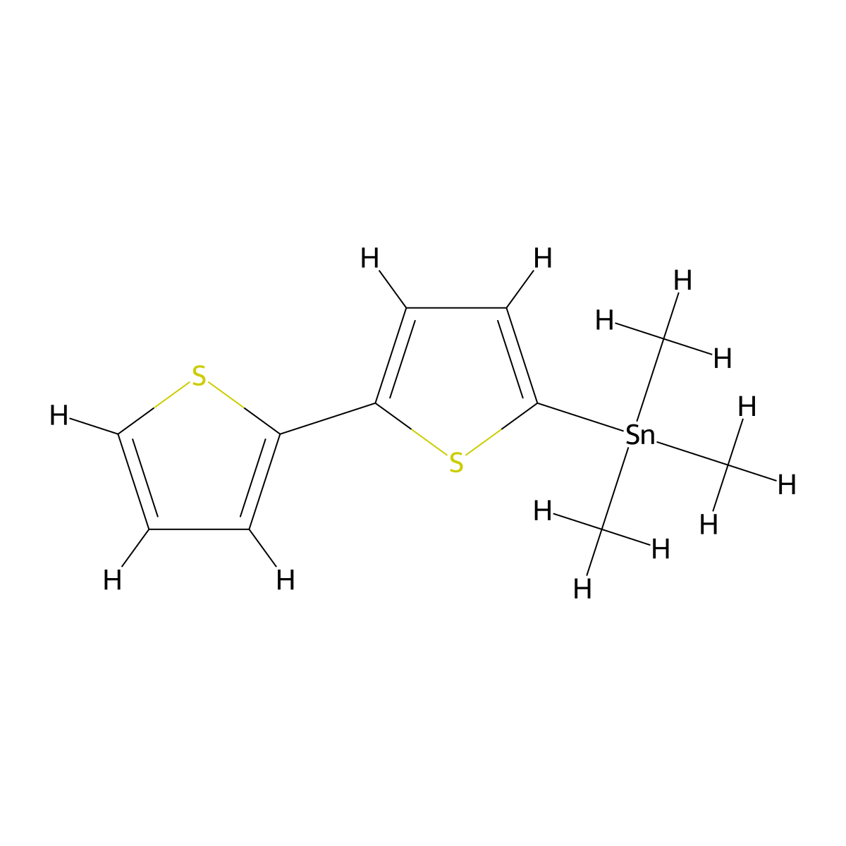 Stannane, [2,2'-bithiophen]-5-yltrimethyl- molecular structure, CAS 133144-35-1