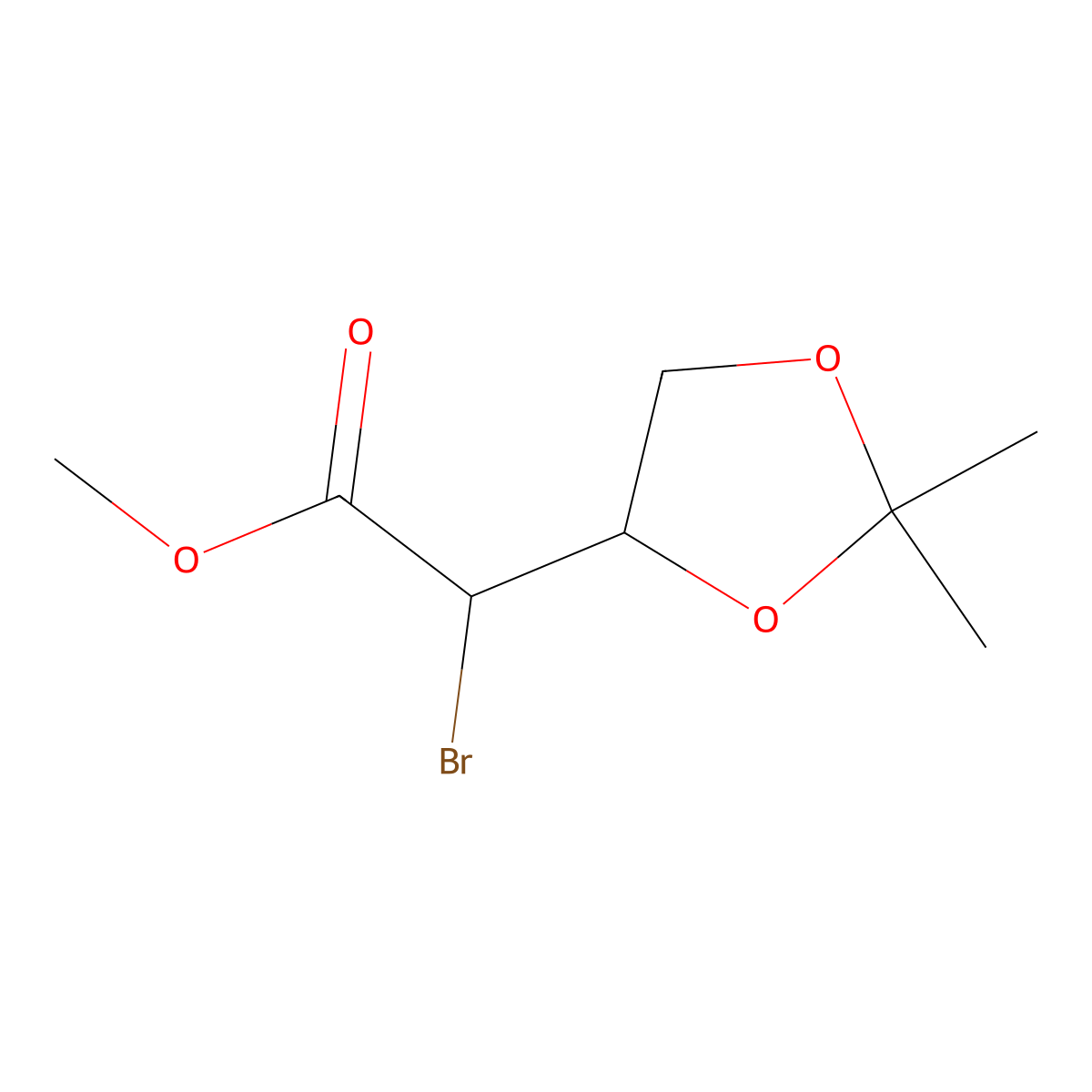 methyl (2S)-2-bromo-2-[(4S)-2,2-dimethyl-1,3-dioxolan-4-yl]acetate molecular structure, CAS 133149-09-4