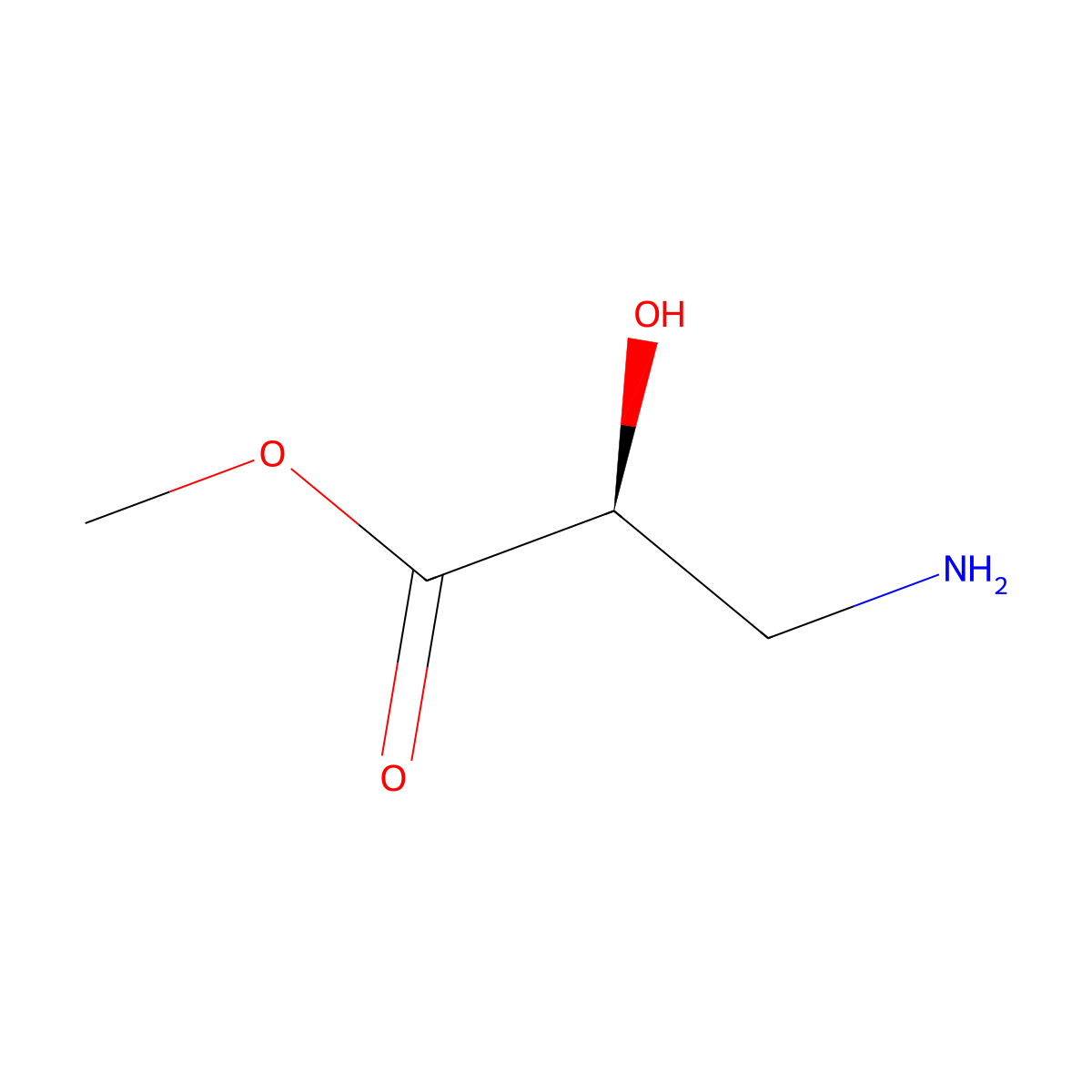 (S)-Methyl 3-amino-2-hydroxypropanoate molecular structure, CAS 133153-75-0