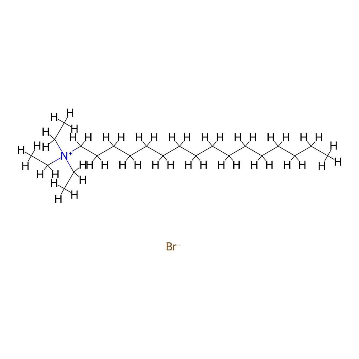 Cetyltriethylammonium bromide molecular structure, CAS 13316-70-6