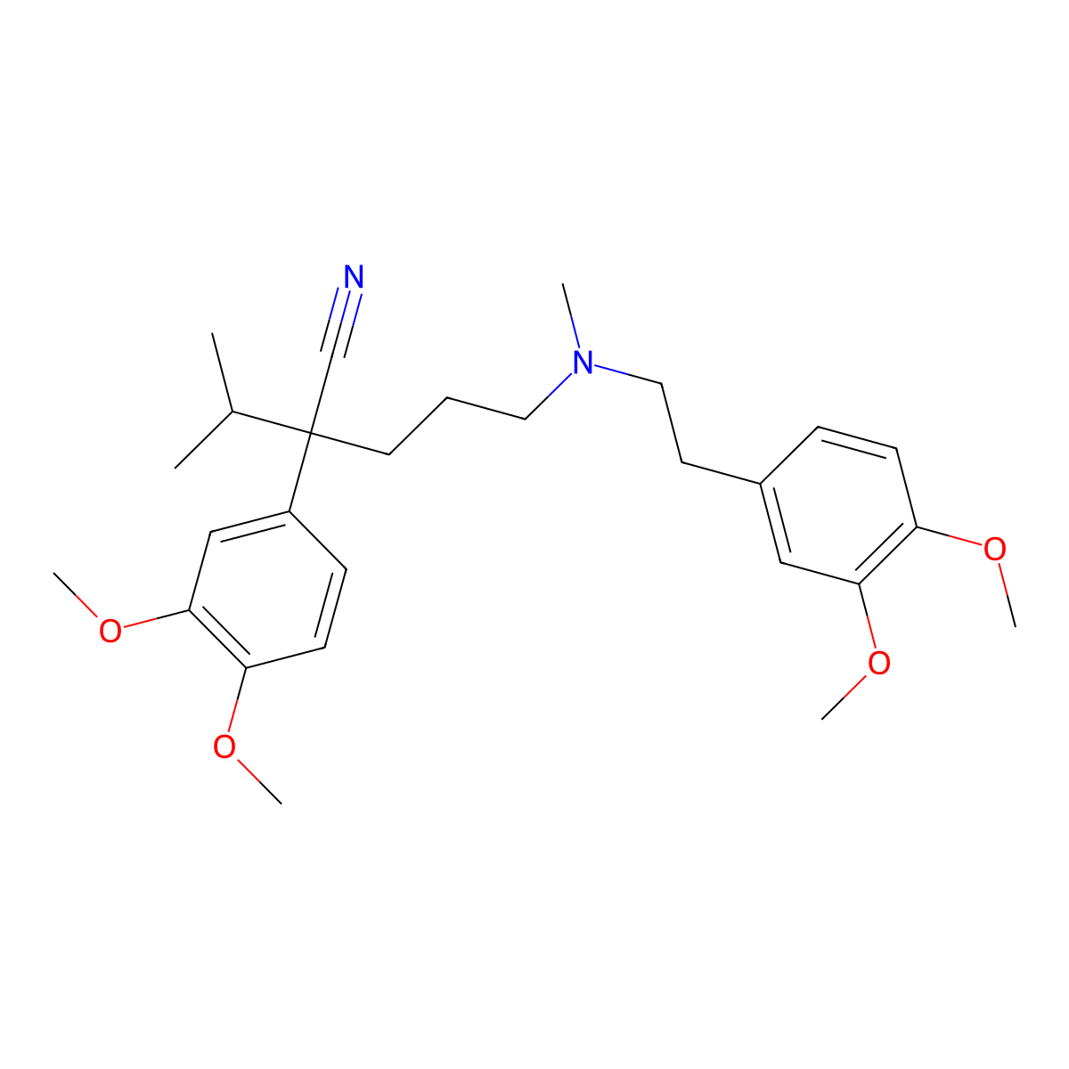 Dexverapamil molecular structure, CAS 133161-35-0
