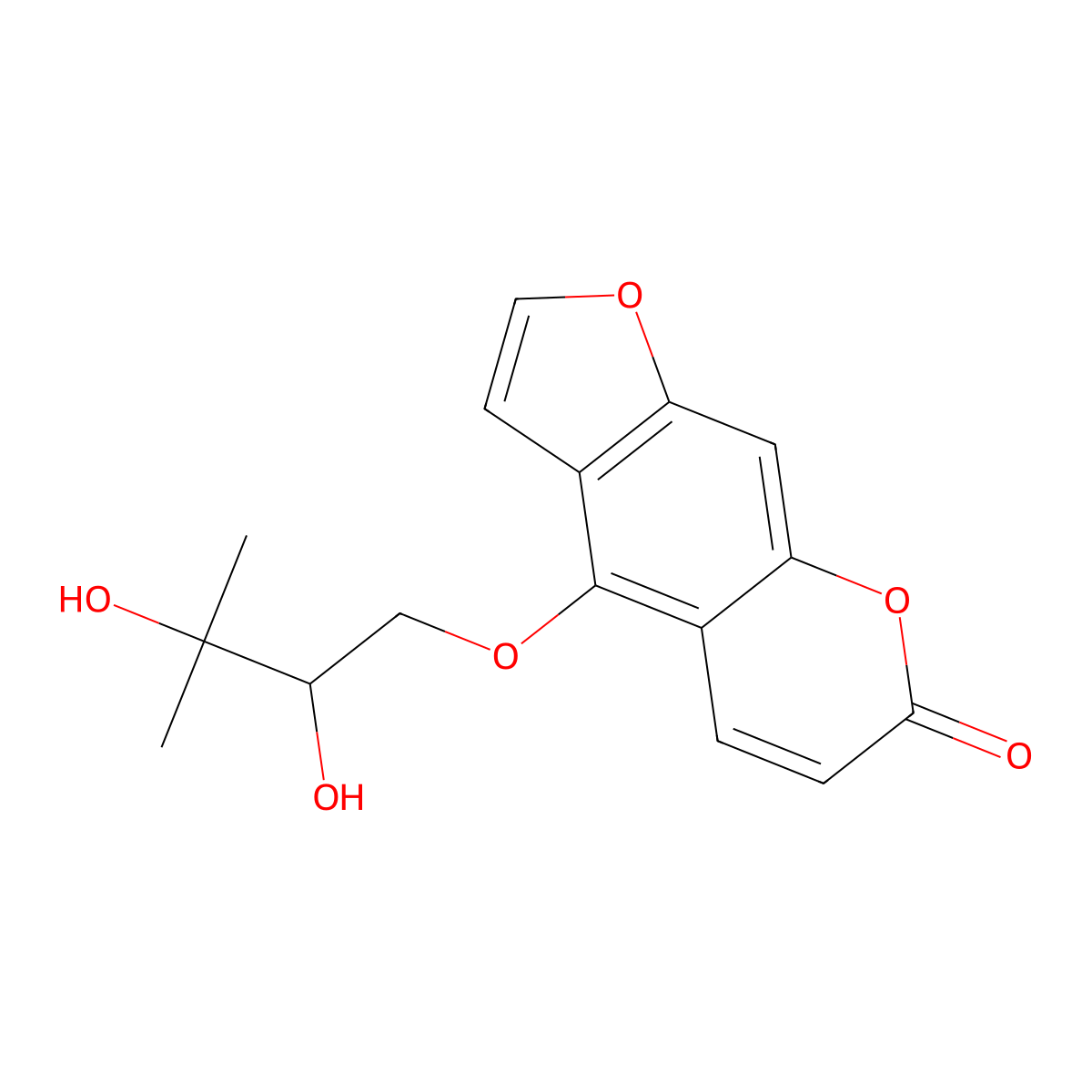 Oxypeucedanin Hydrate molecular structure, CAS 133164-11-1