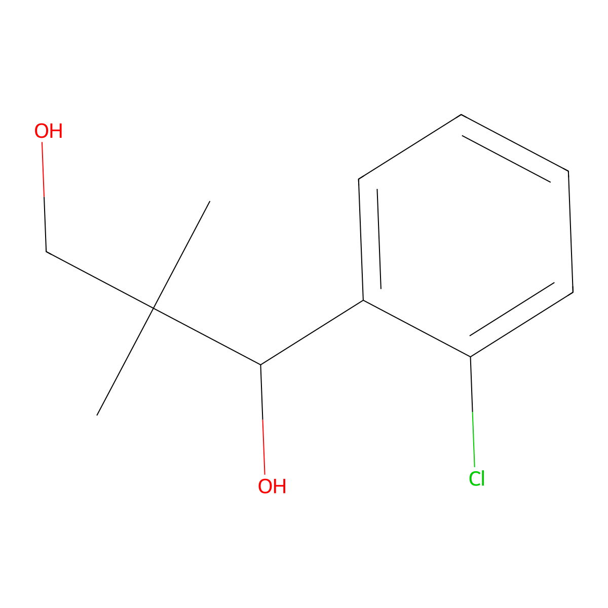 (1S)-1-(2-Chlorophenyl)-2,2-dimethyl-1,3-propanediol molecular structure, CAS 133164-40-6