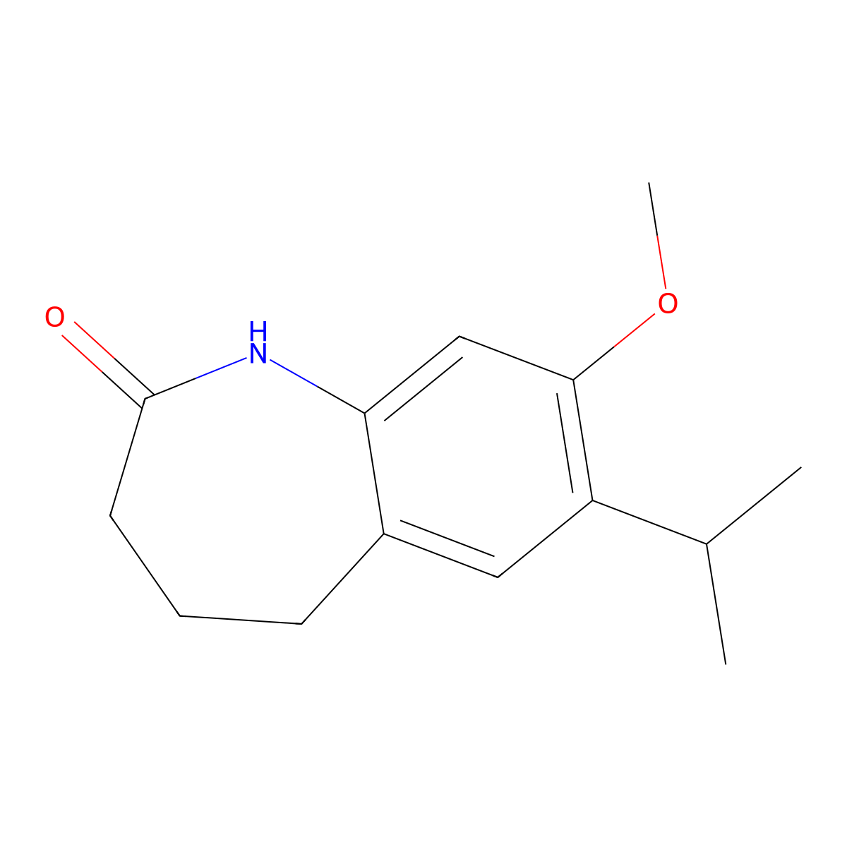 8-methoxy-7-(propan-2-yl)-2,3,4,5-tetrahydro-1H-1-benzazepin-2-one molecular structure, CAS 133164-95-1