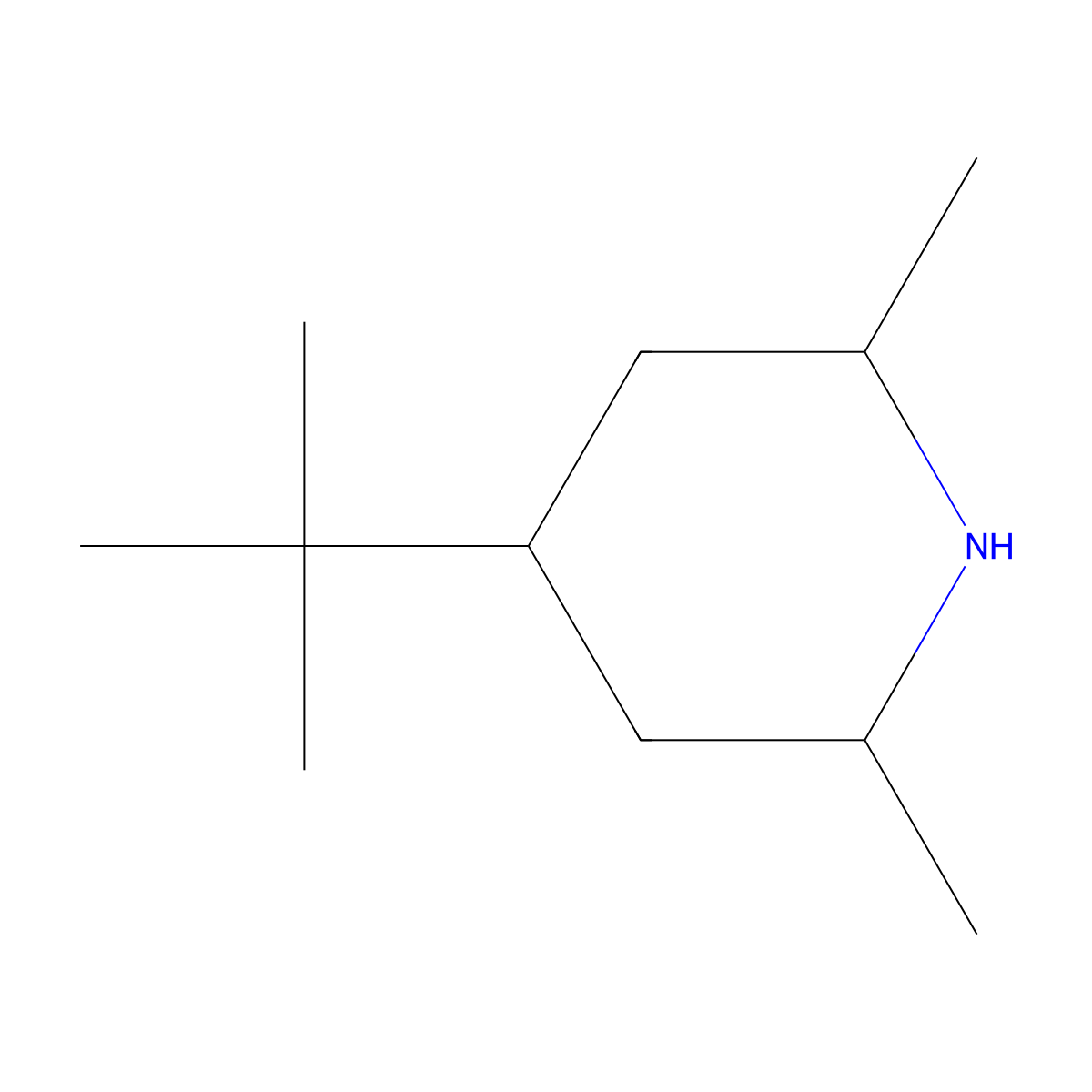 (2R,4R,6S)-4-tert-butyl-2,6-dimethylpiperidine molecular structure, CAS 133165-22-7