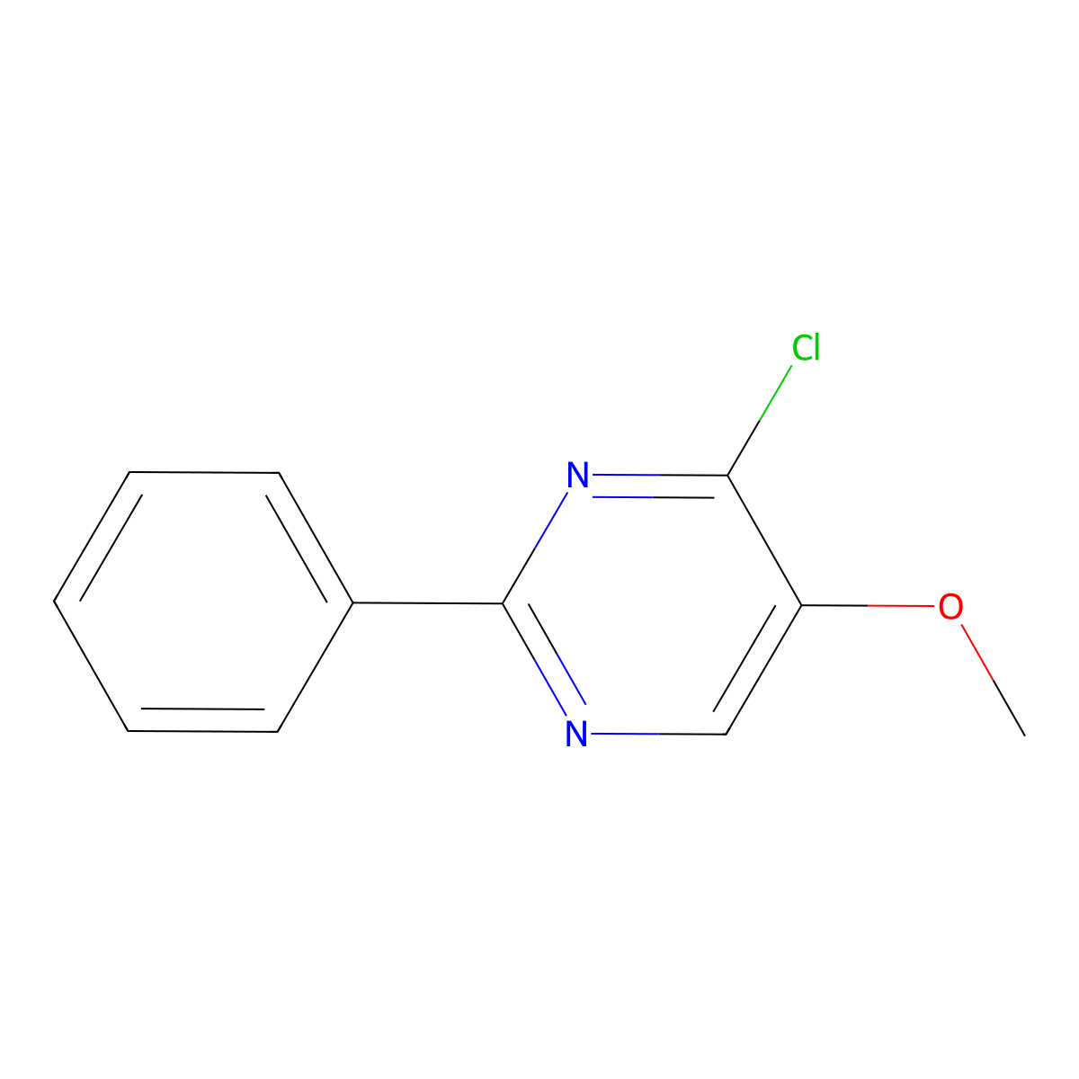 4-Chloro-5-methoxy-2-phenylpyrimidine molecular structure, CAS 13317-67-4
