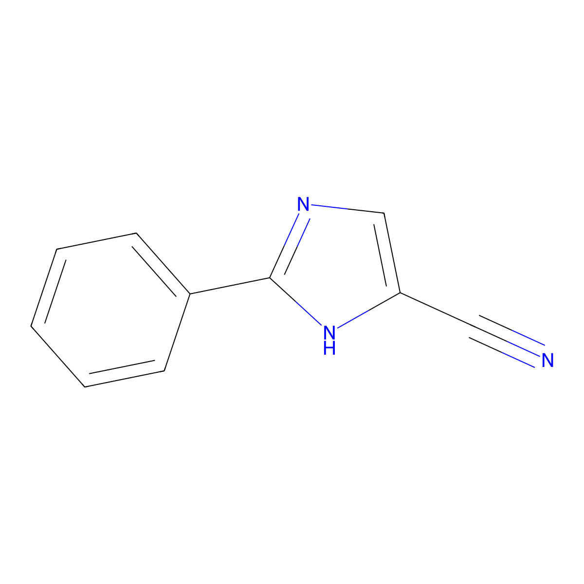 2-Phenylimidazole-4-carbonitrile molecular structure, CAS 13317-73-2