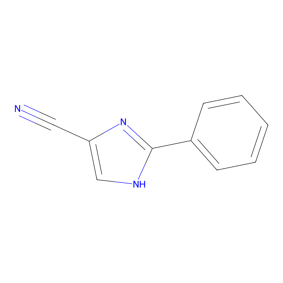 2-Phenylimidazole-4-carbonitrile molecular structure, CAS 13317-73-2