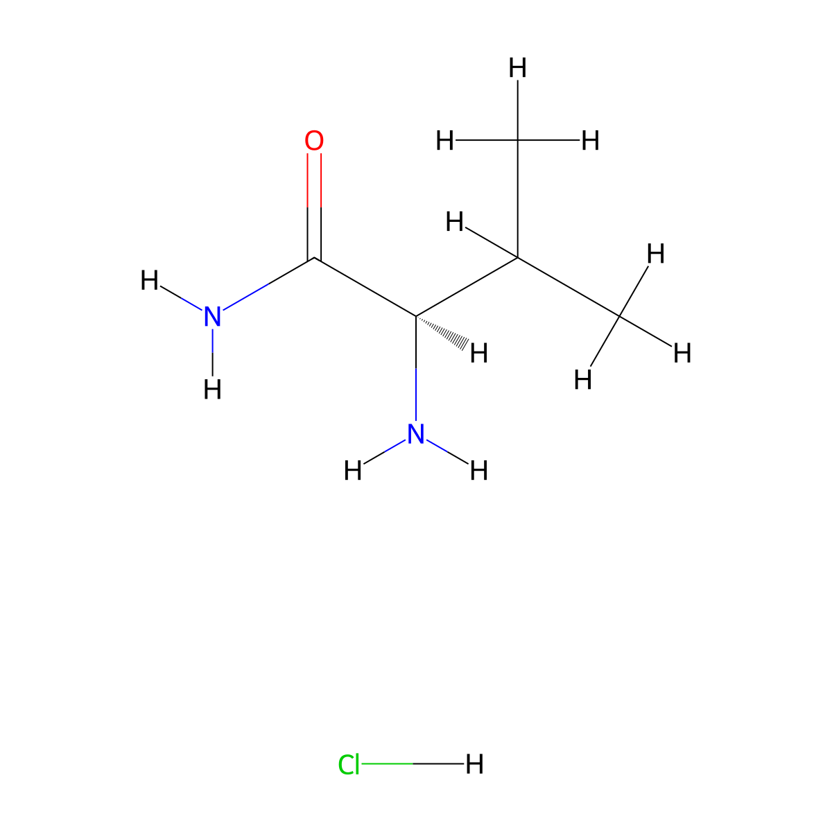 (2R)-2-amino-3-methylbutanamide hydrochloride molecular structure, CAS 133170-58-8