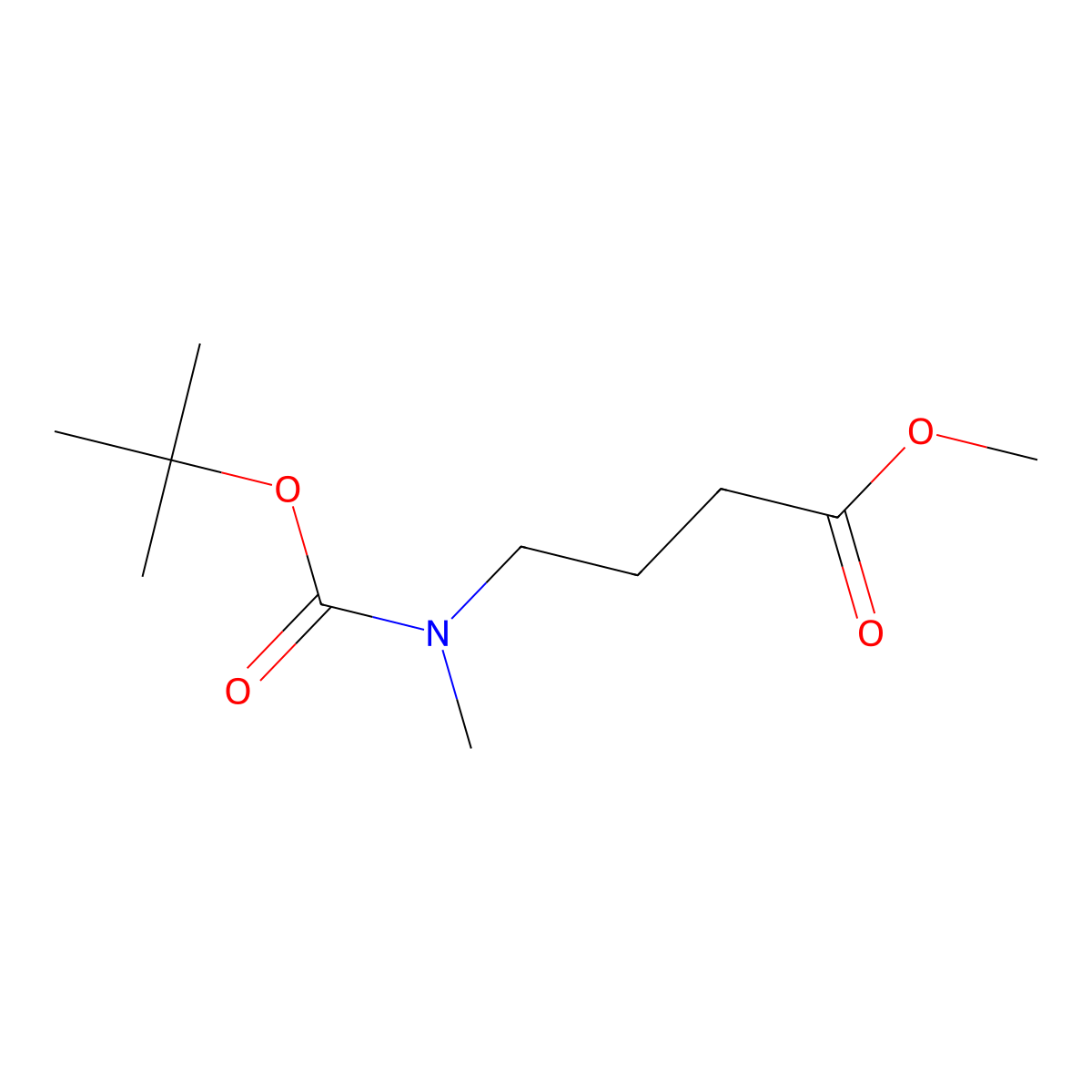 Methyl 4-(tert-butoxycarbonyl(methyl)amino)butanoate molecular structure, CAS 133171-74-1