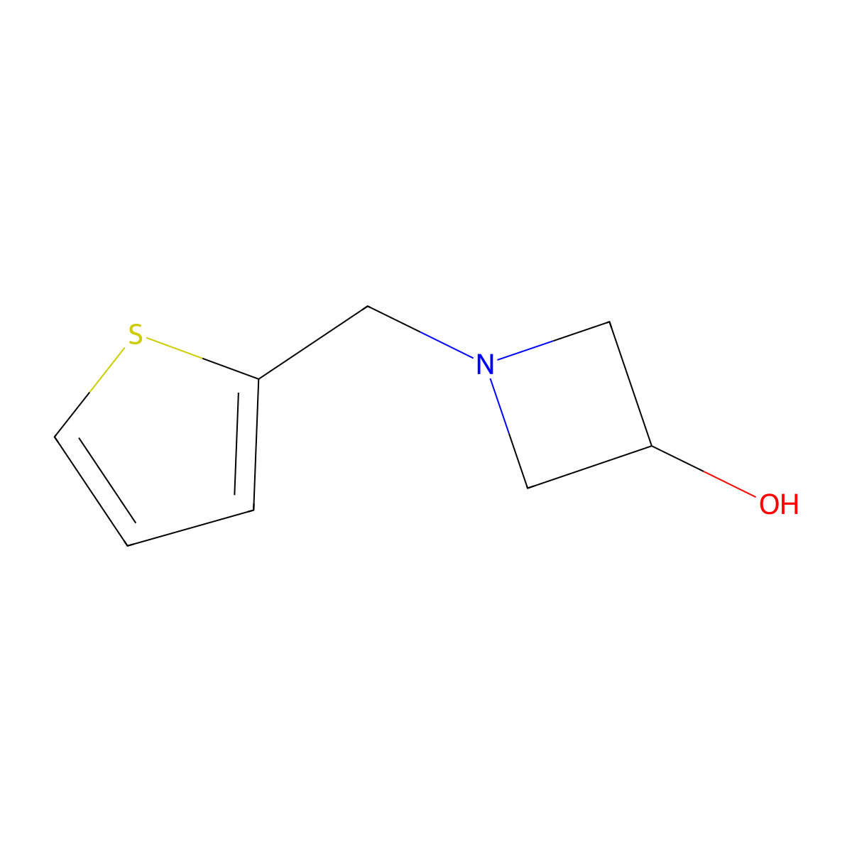 1-(Thiophen-2-ylmethyl)azetidin-3-ol molecular structure, CAS 1331736-99-2