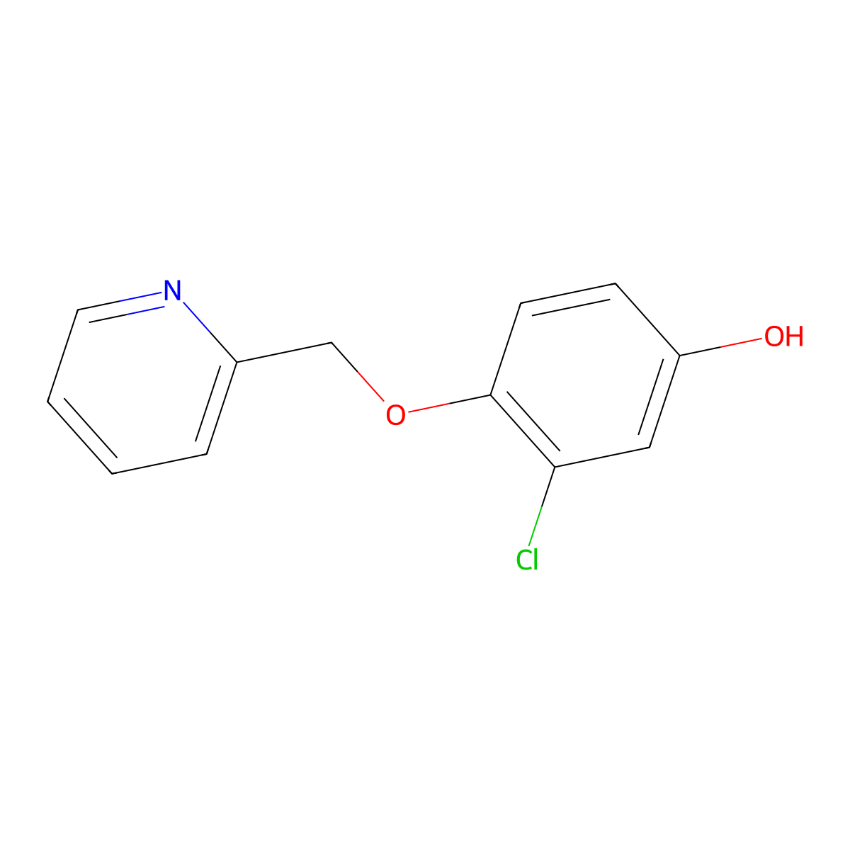 3-Chloro-4-(pyridin-2-ylmethoxy)phenol molecular structure, CAS 1331737-24-6