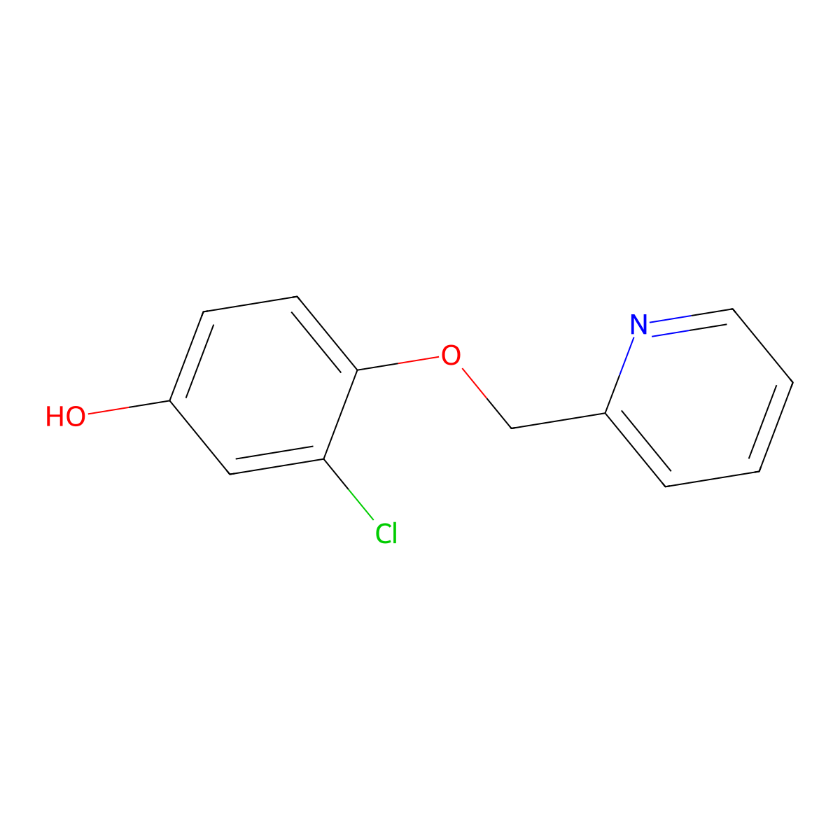 3-Chloro-4-(pyridin-2-ylmethoxy)phenol molecular structure, CAS 1331737-24-6