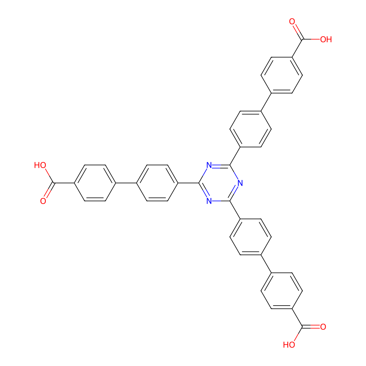 4',4''',4'''''-(1,3,5-Triazine-2,4,6-triyl)tris(([1,1'-biphenyl]-4-carboxylic acid)) molecular structure, CAS 1331756-62-7