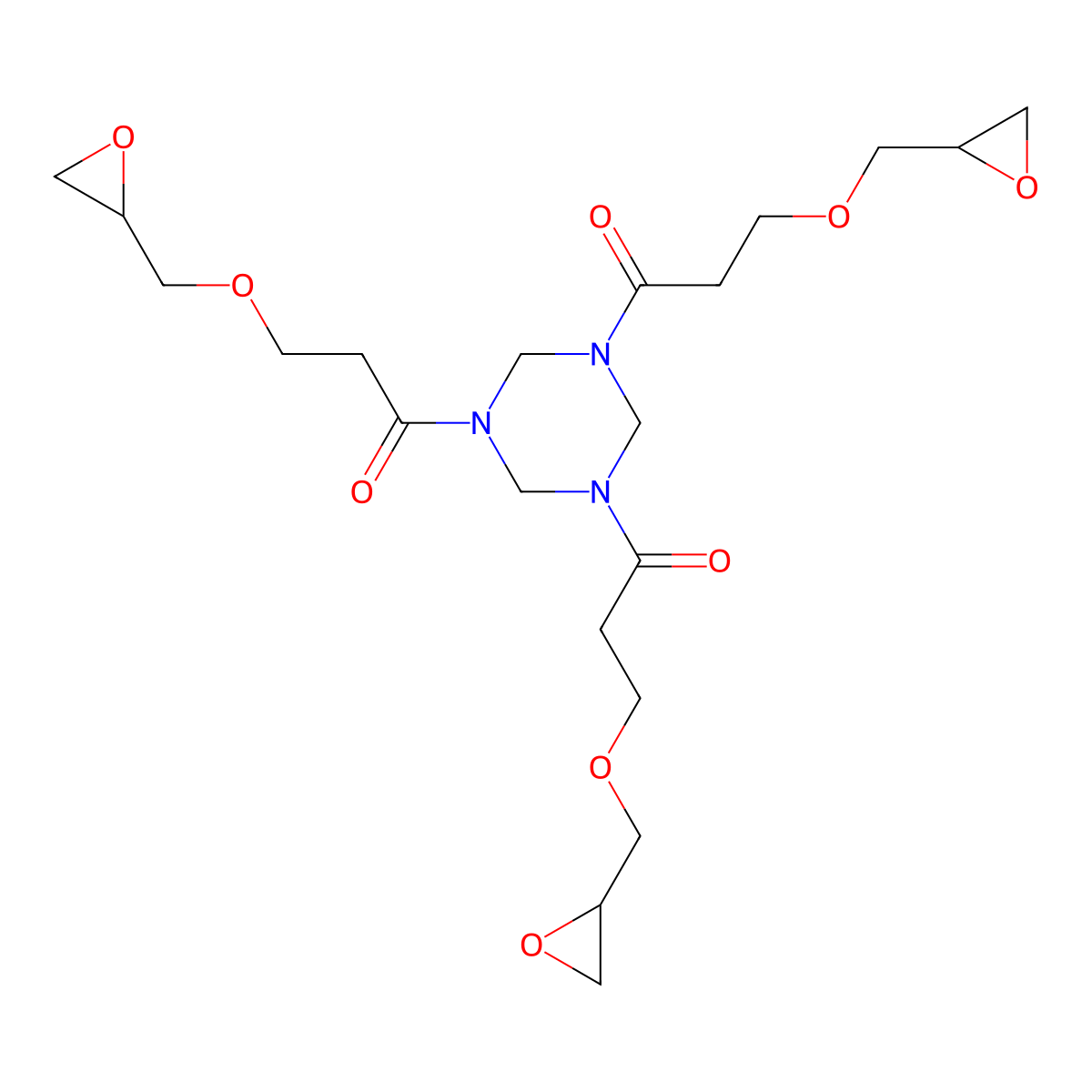 Hexahydro-1,3,5-tris[3-(oxiranylmethoxy)-1-oxopropyl]-1,3,5-triazine molecular structure, CAS 13318-19-9