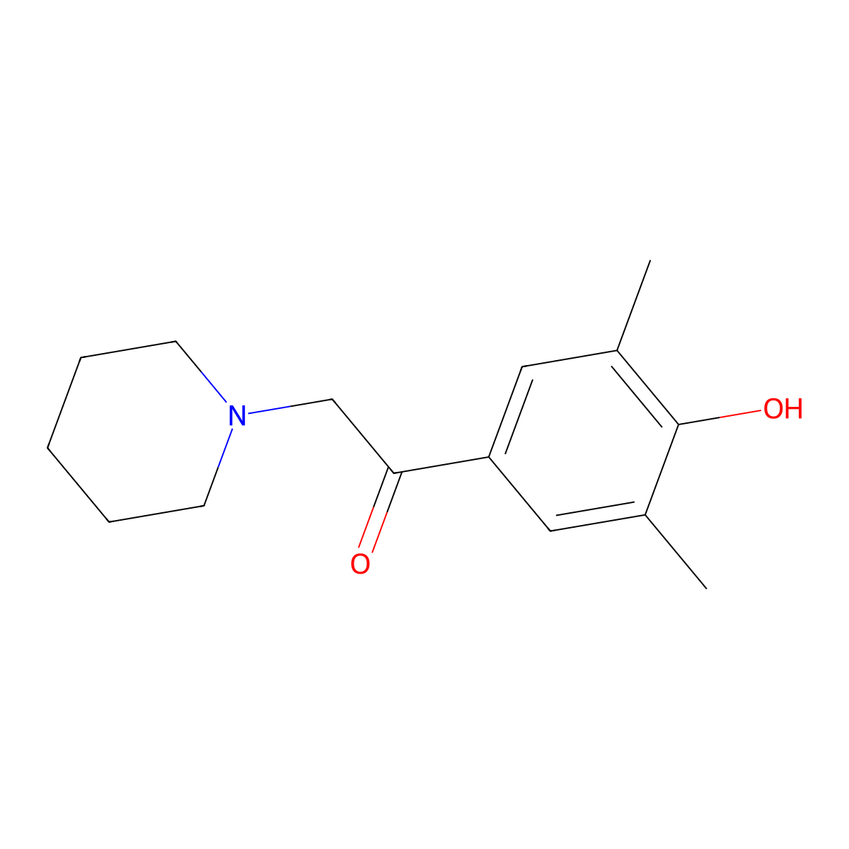 1-(4-Hydroxy-3,5-dimethylphenyl)-2-(piperidin-1-yl)ethan-1-one molecular structure, CAS 1331823-95-0
