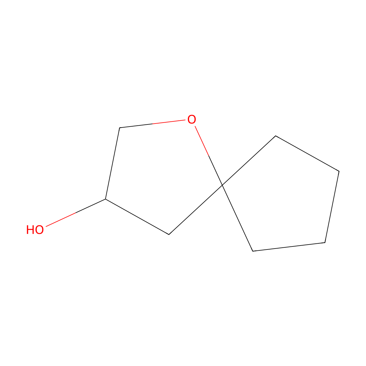 1-Oxaspiro[4.4]nonan-3-ol molecular structure, CAS 1331825-49-0
