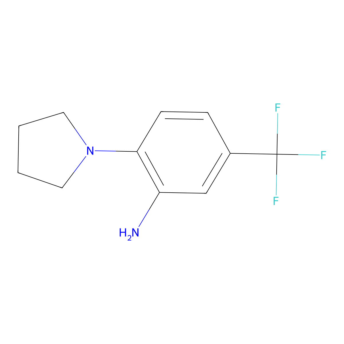 2-(Pyrrolidin-1-yl)-5-(trifluoromethyl)aniline molecular structure, CAS 133184-80-2
