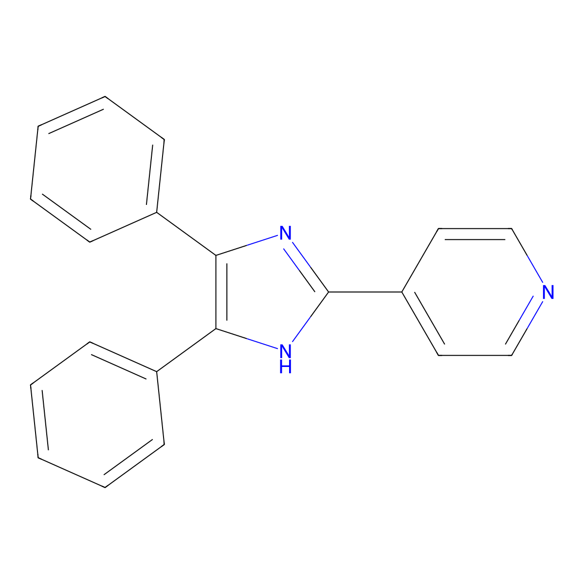 4-(4,5-diphenyl-1H-imidazol-2-yl)pyridine molecular structure, CAS 13319-97-6