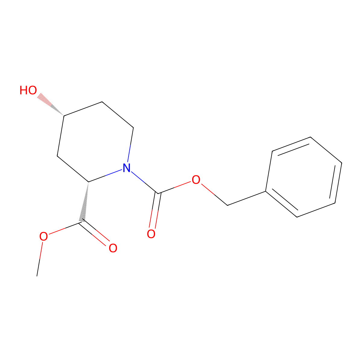 cis-4-Hydroxy-piperidine-1,2-dicarboxylic acid 1-benzyl ester 2-methyl ester molecular structure, CAS 133192-45-7