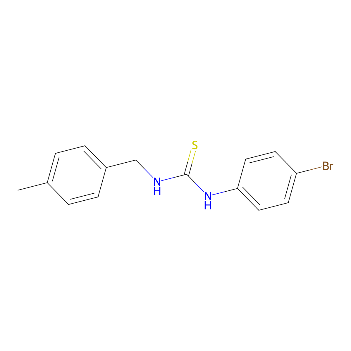 N-(4-bromophenyl)-N'-(4-methylbenzyl)thiourea molecular structure, CAS 133192-89-9