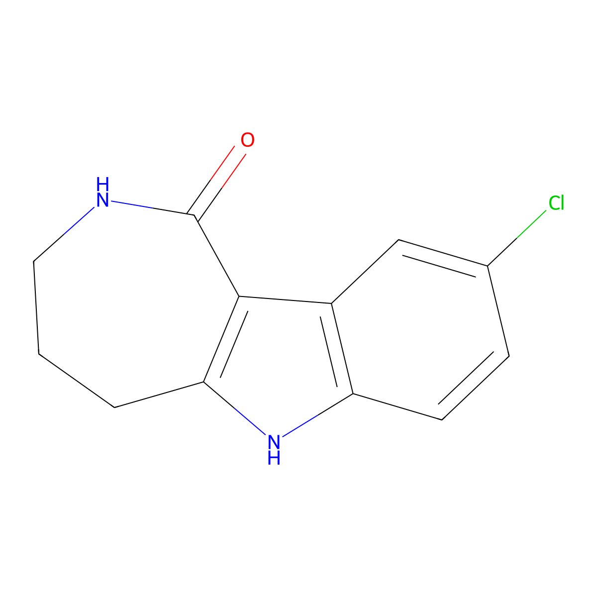 9-chloro-1H,2H,3H,4H,5H,6H-azepino[4,3-b]indol-1-one molecular structure, CAS 1331936-68-5