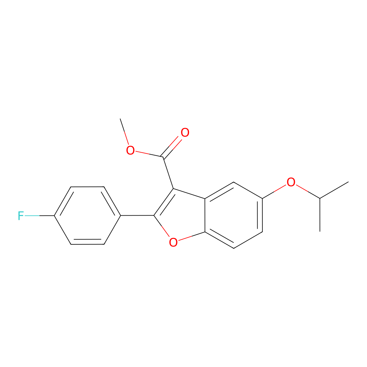 Methyl 2-(4-fluorophenyl)-5-isopropoxybenzofuran-3-carboxylate molecular structure, CAS 1331942-87-0
