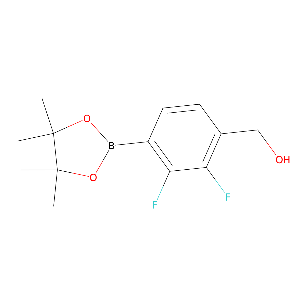 [2,3-Difluoro-4-(tetramethyl-1,3,2-dioxaborolan-2-yl)phenyl]methanol molecular structure, CAS 1331943-77-1