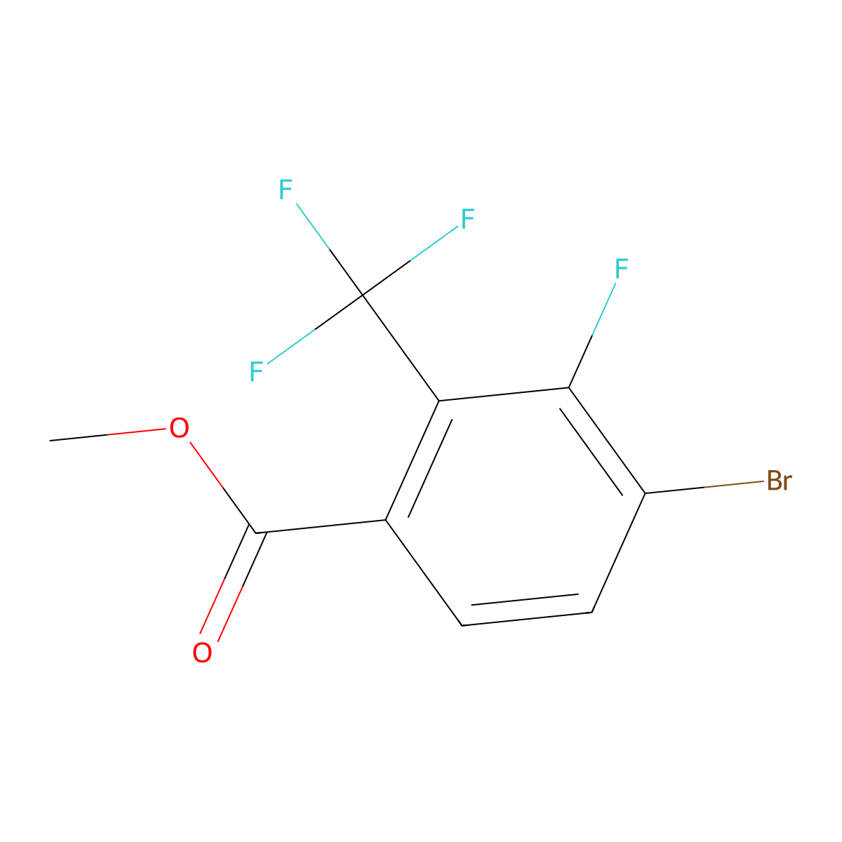 Methyl 4-bromo-3-fluoro-2-(trifluoromethyl)benzoate molecular structure, CAS 1331943-82-8