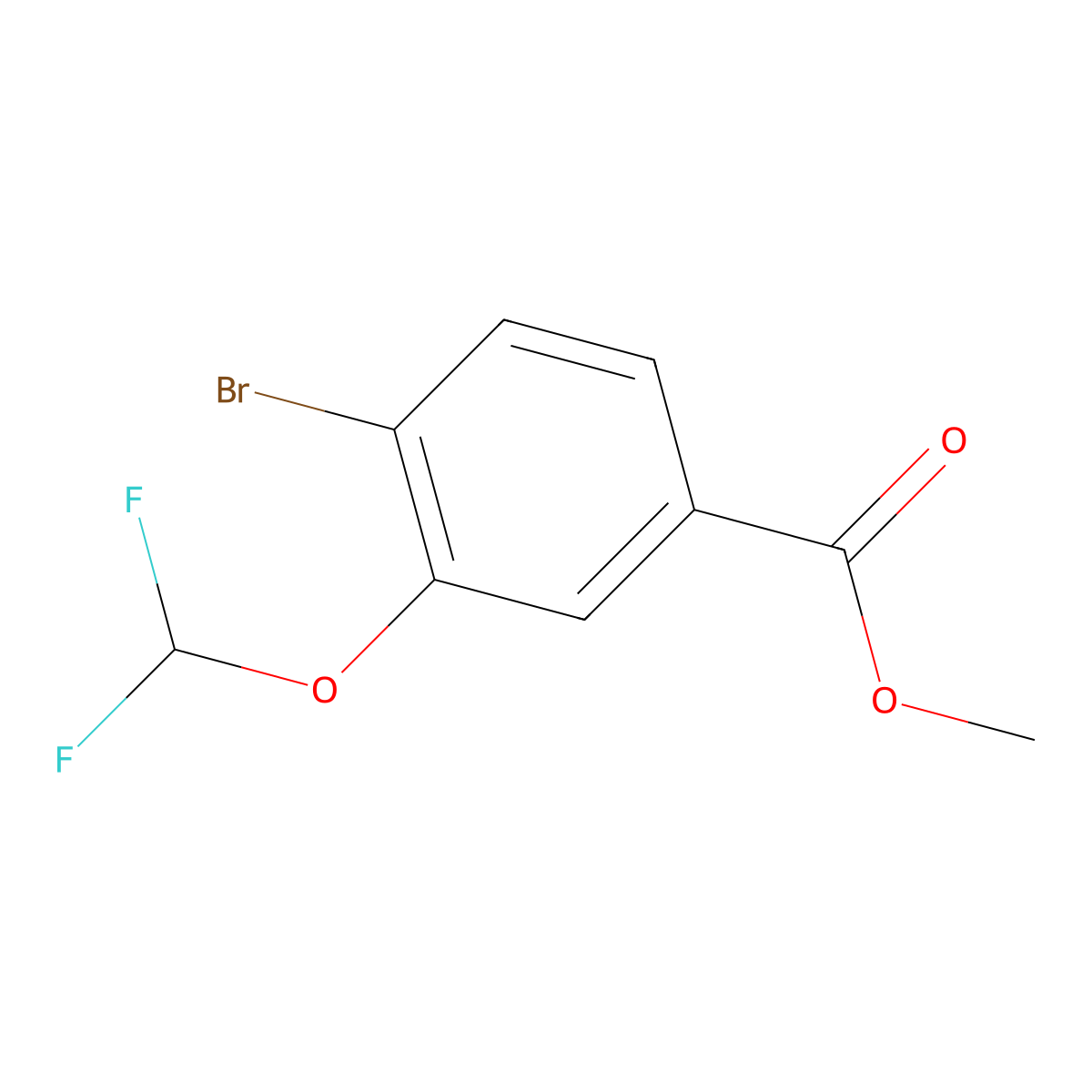 Methyl 4-bromo-3-(difluoromethoxy)benzoate molecular structure, CAS 1331943-86-2