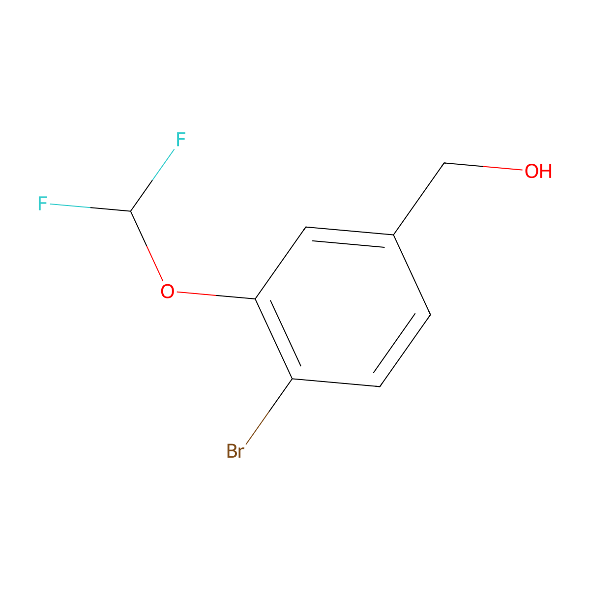 [4-Bromo-3-(difluoromethoxy)phenyl]methanol molecular structure, CAS 1331943-89-5