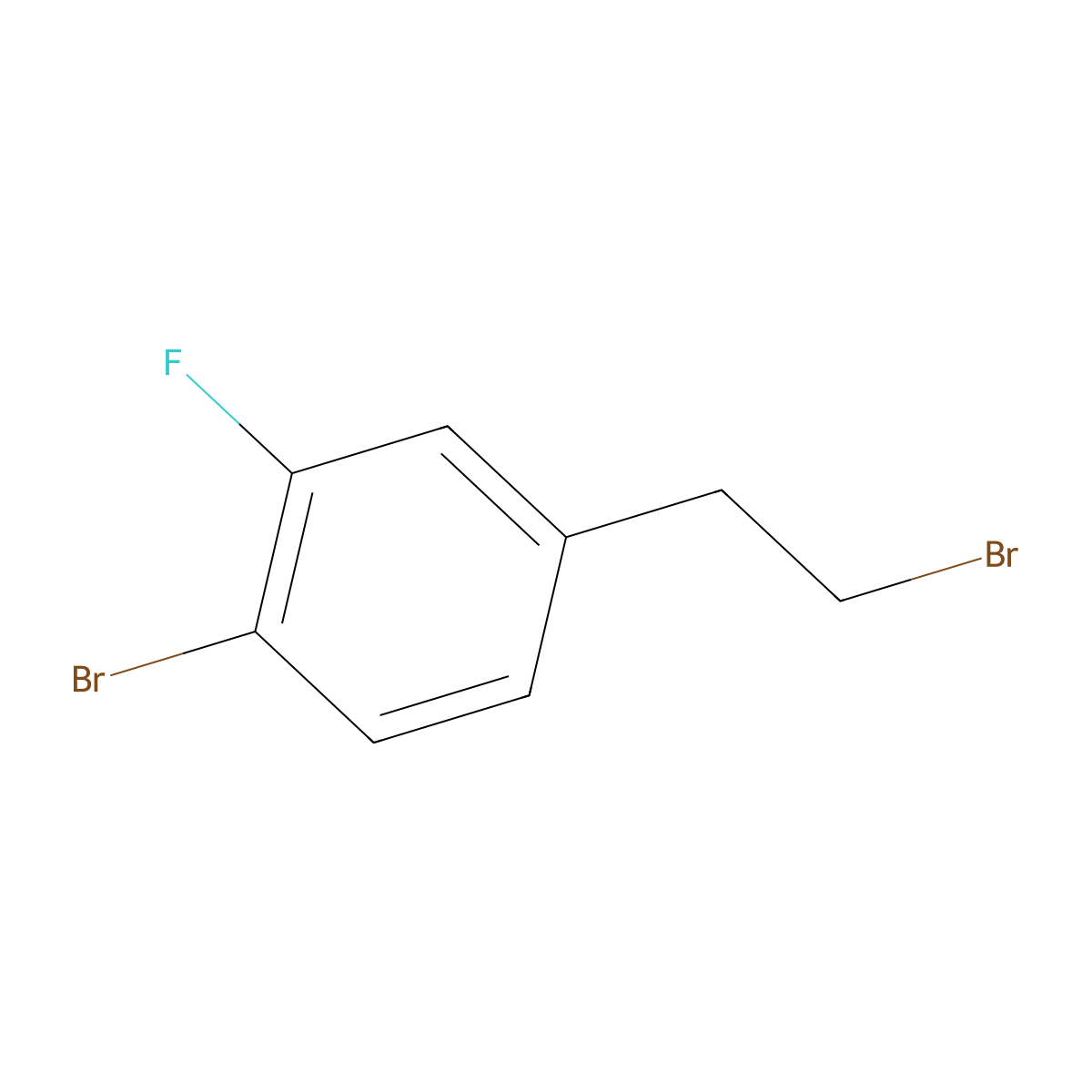 1-Bromo-4-(2-bromoethyl)-2-fluorobenzene molecular structure, CAS 1331944-02-5