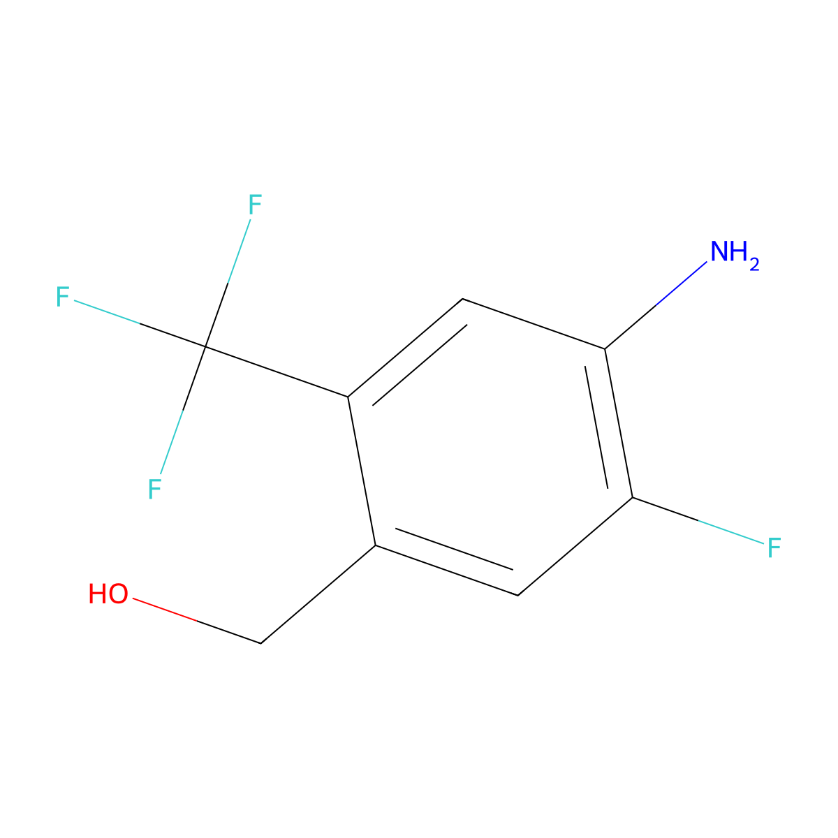 [4-Amino-5-fluoro-2-(trifluoromethyl)phenyl]methanol molecular structure, CAS 1331944-32-1