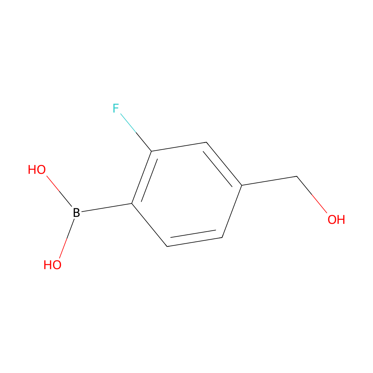 [2-Fluoro-4-(hydroxymethyl)phenyl]boronic acid molecular structure, CAS 1331945-14-2