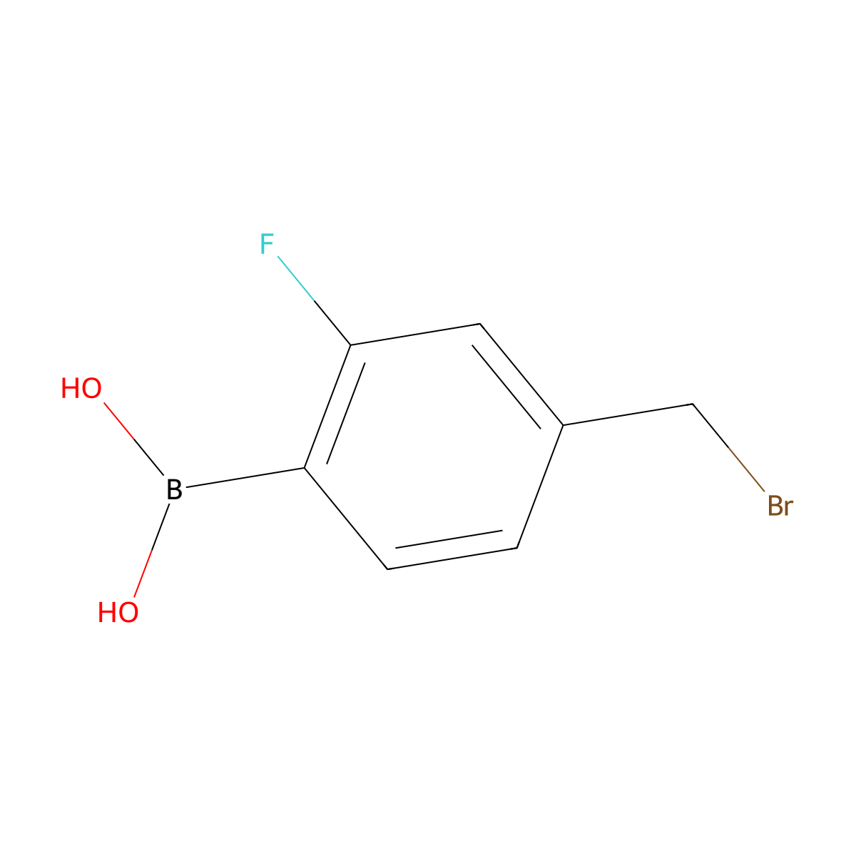 4-(Bromomethyl)-2-fluorobenzeneboronic acid molecular structure, CAS 1331945-16-4