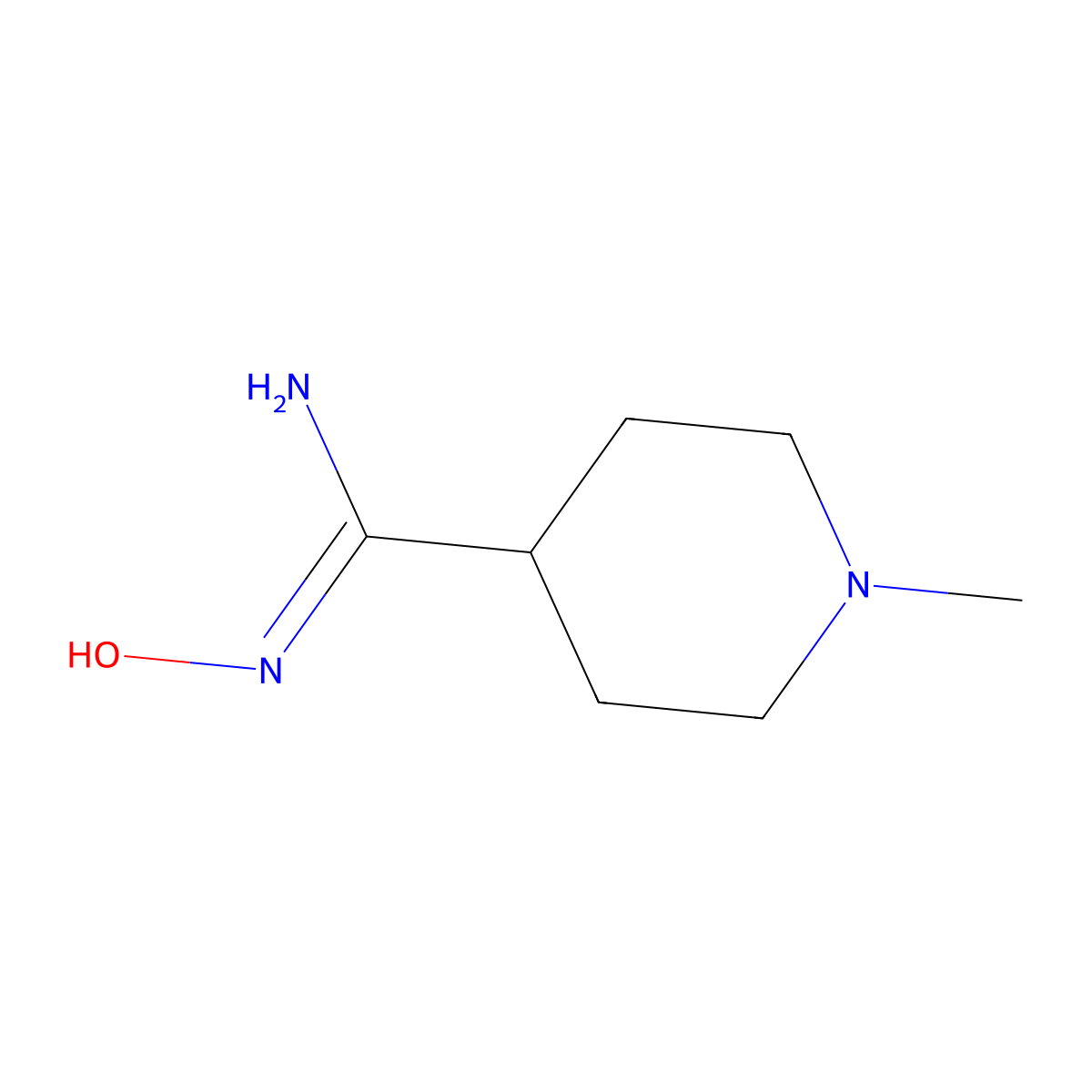 N-hydroxy-1-methylpiperidine-4-carboximidamide molecular structure, CAS 1331957-58-4