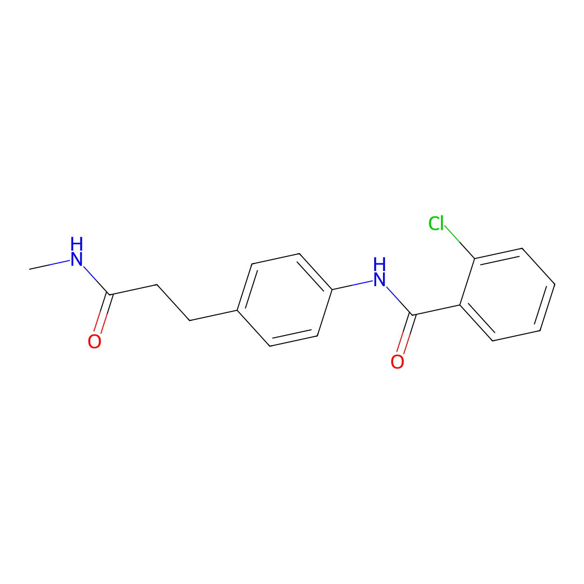 2-chloro-N-{4-[3-(methylamino)-3-oxopropyl]phenyl}benzamide molecular structure, CAS 1331983-32-4