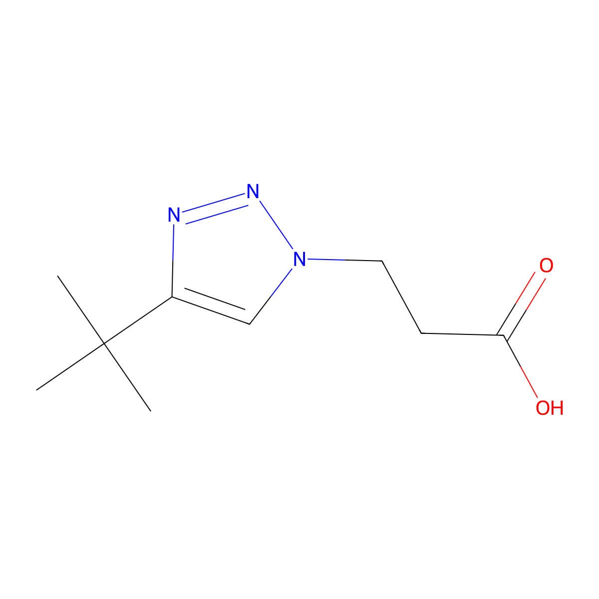 3-(4-tert-butyl-1H-1,2,3-triazol-1-yl)propanoic acid molecular structure, CAS 1331989-98-0