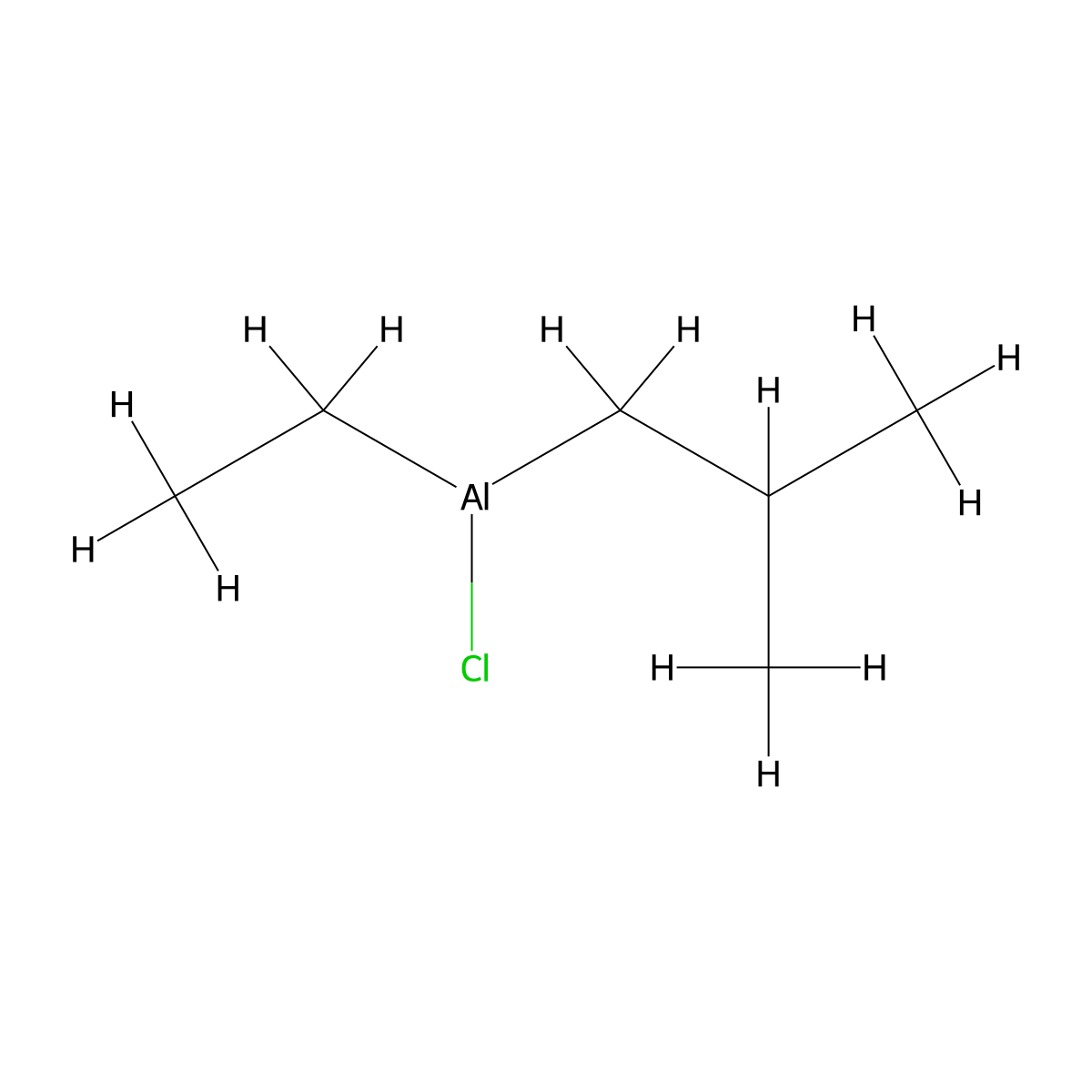 Aluminum, chloroethyl(2-methylpropyl)- molecular structure, CAS 13320-53-1