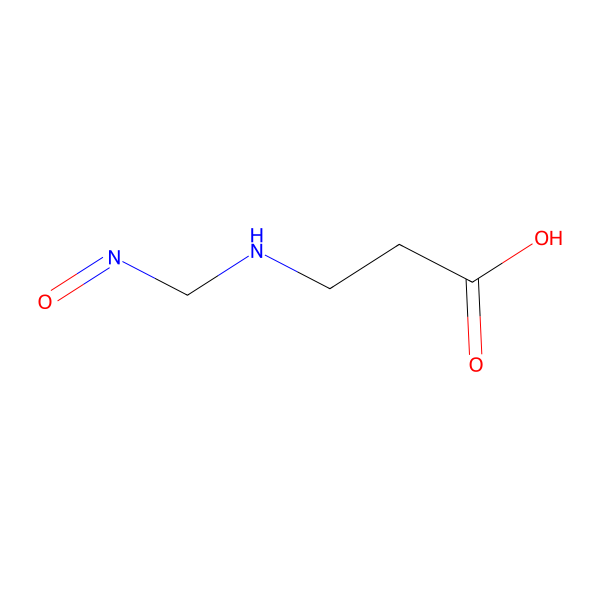 beta-Alanine, N-(nitrosomethyl)- molecular structure, CAS 133201-38-4