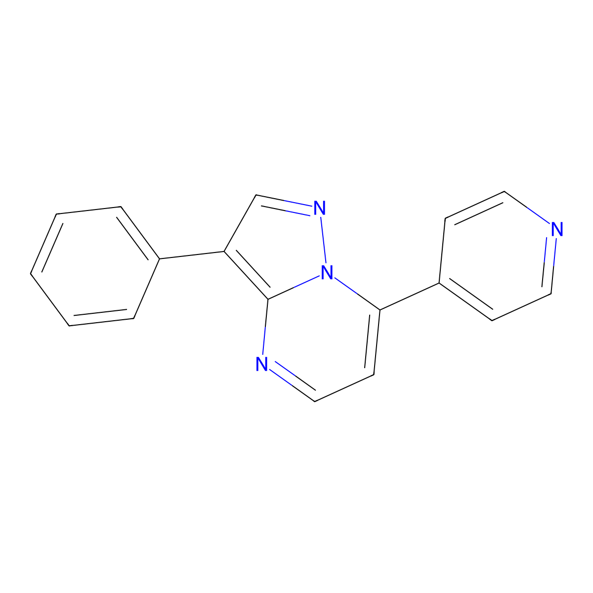 3-Phenyl-7-(pyridin-4-yl)pyrazolo[1,5-a]pyrimidine molecular structure, CAS 1332071-12-1