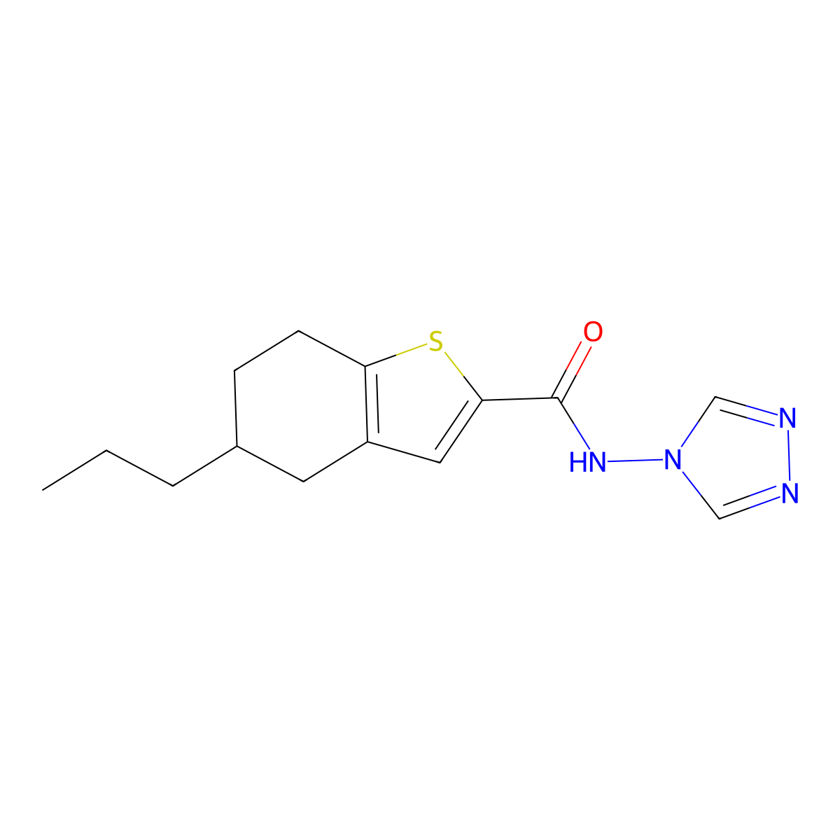 5-propyl-N-4H-1,2,4-triazol-4-yl-4,5,6,7-tetrahydro-1-benzothiophene-2-carboxamide molecular structure, CAS 1332083-81-4