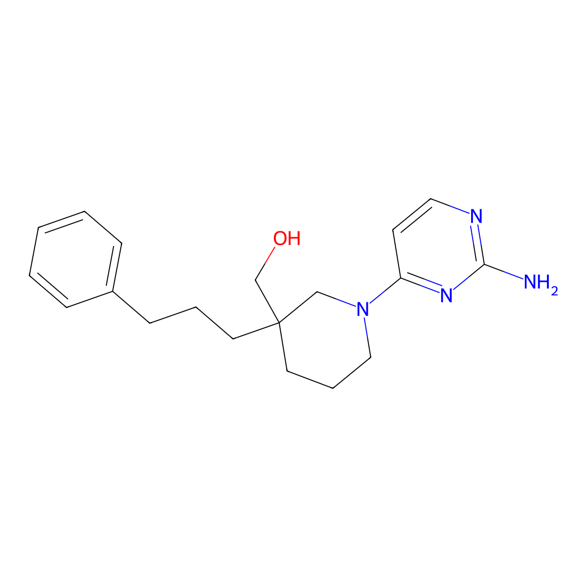 1-(2-Amino-4-pyrimidinyl)-3-(3-phenylpropyl)-3-piperidinemethanol molecular structure, CAS 1332084-64-6
