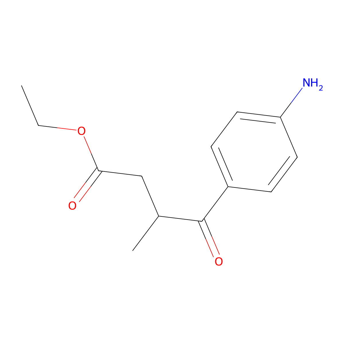 Ethyl 4-(4-aminophenyl)-3-methyl-4-oxobutanoate molecular structure, CAS 133209-06-0