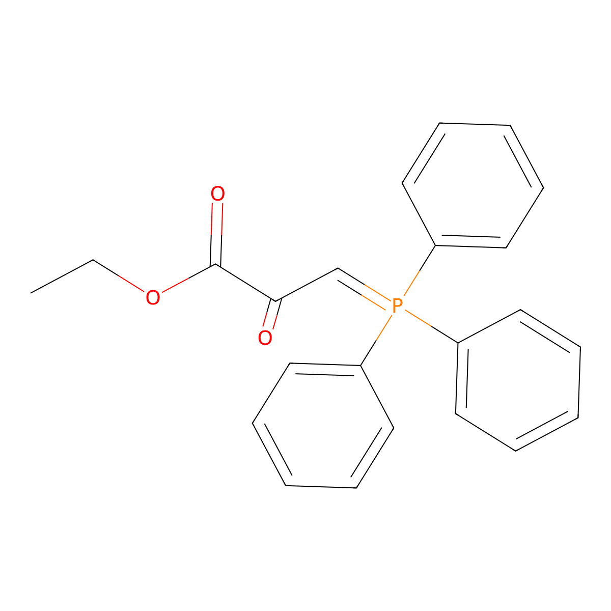 Ethyl 2-oxo-3-(triphenyl-lambda~5~-phosphanylidene)propanoate molecular structure, CAS 13321-61-4
